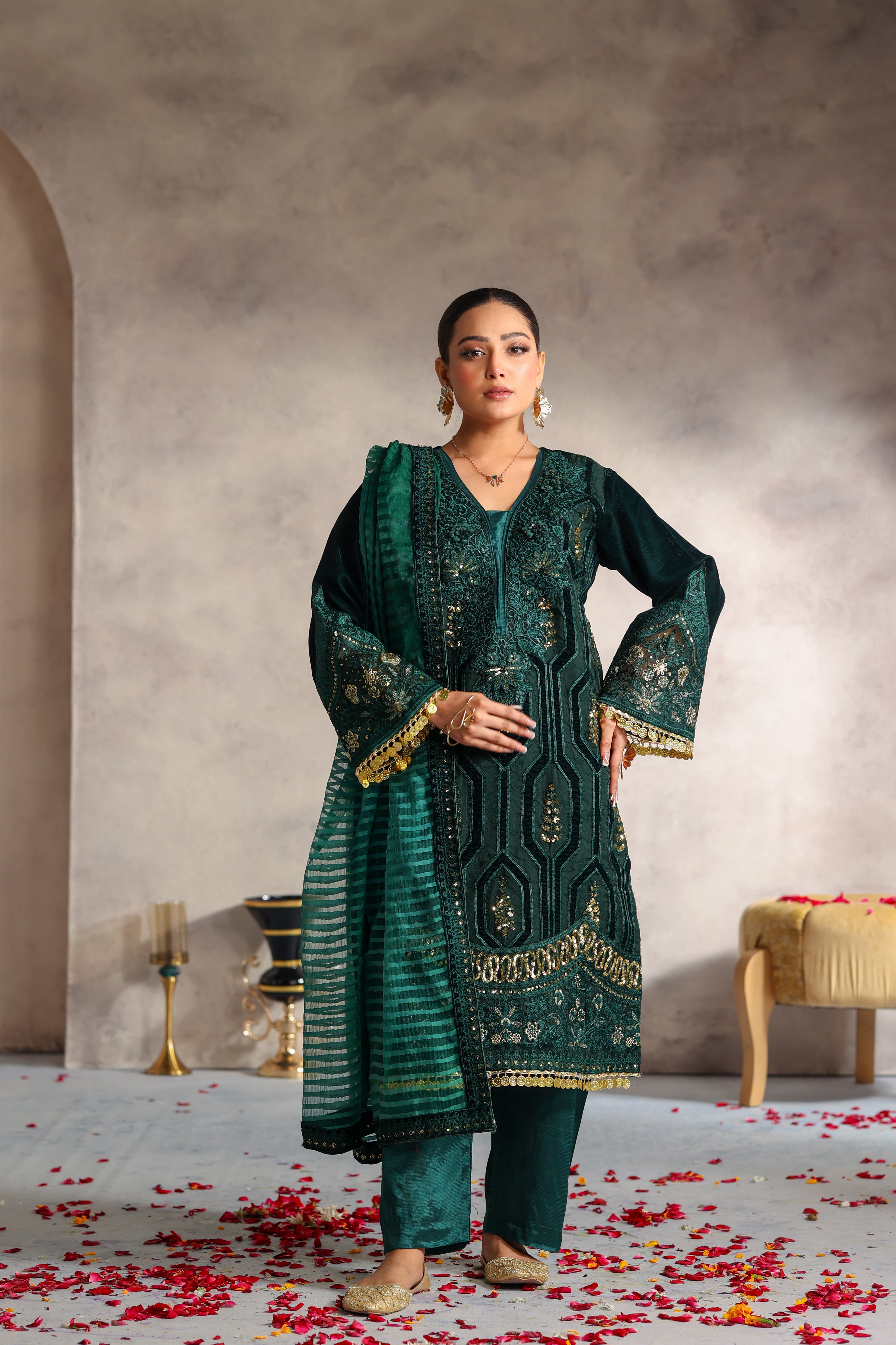 Afsheen Velvet Formal Suit - NFD-205